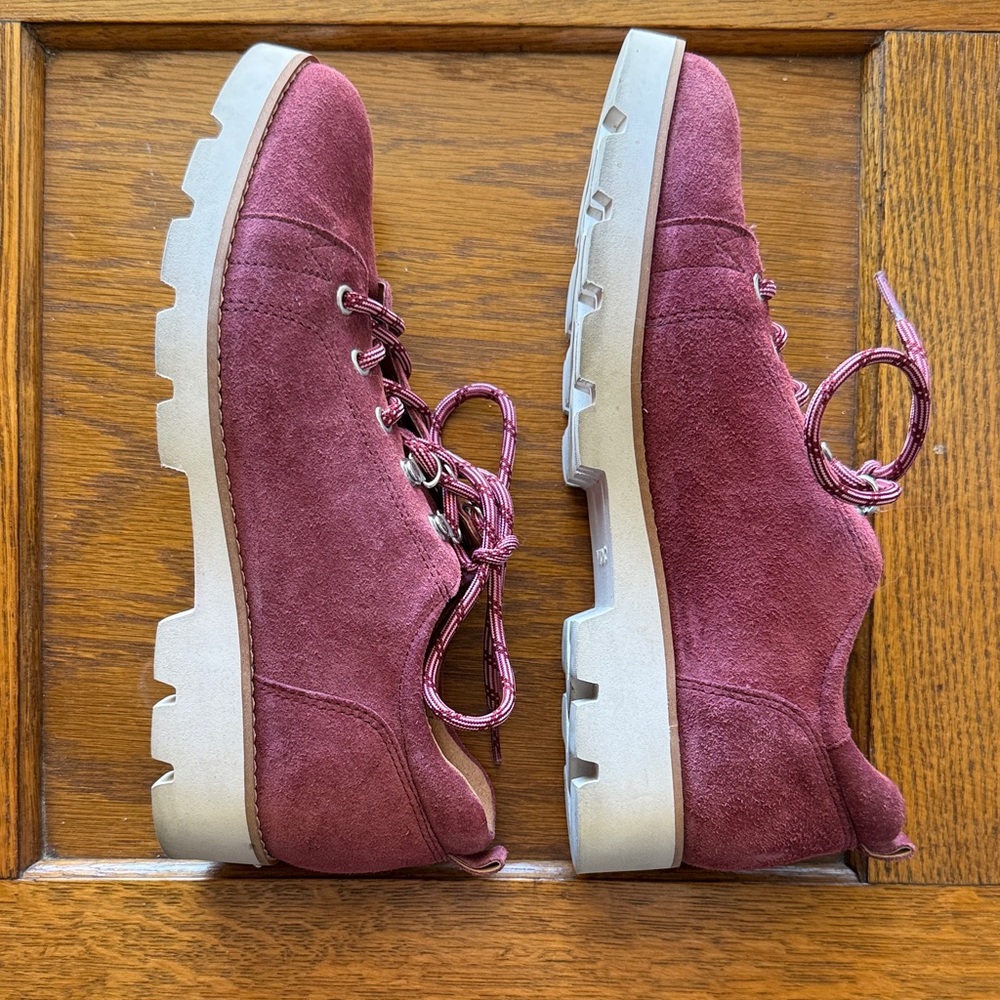 Vionic Women's Suede Lace-Up Sneakers in Berry